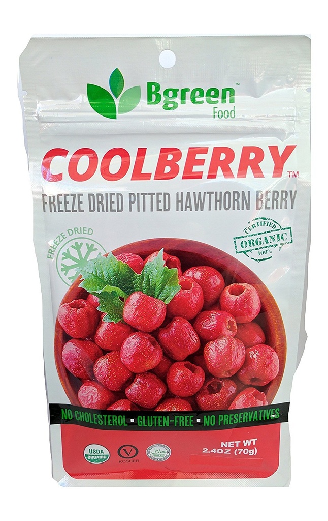 Biner- Pembeku Organik Mengeringkan Hawthorn Berry, USDA Organik, Tea Infusion, Smoothie, Superfood