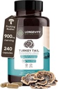 Ekstrak Katup Kalkun Organik Kapsul (240) Akar 124; Fruit Fruiting Body 10: 1 Ekstraksi Kekuatan Tinggi 124; 50% Beta- D Glurans 124; 9000mg Equizovable Per Serving 124; Imune, Gut & Microbiome Support