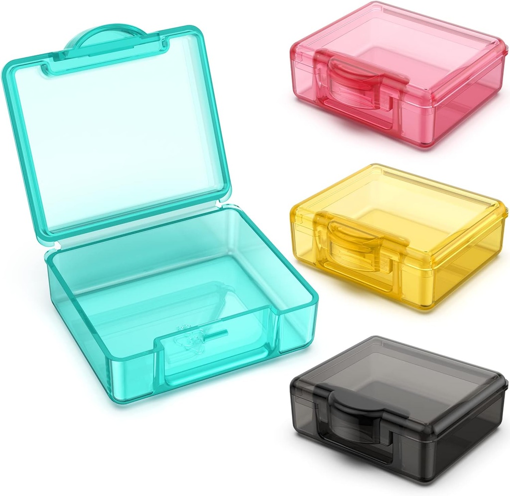 Kotak Pil Kecil 4 pcs, Kotak Pill Travel yang Lucu Kasus Mini Tiny Clear Penyimpanan Plastik Portable untuk Pocket Purse