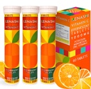 Vitamin C Effervescent Tablet 1000mg dengan Magnesium Zinc Vitamin E & Potasium C Efervescente 60 Tables 3 Vitamina C