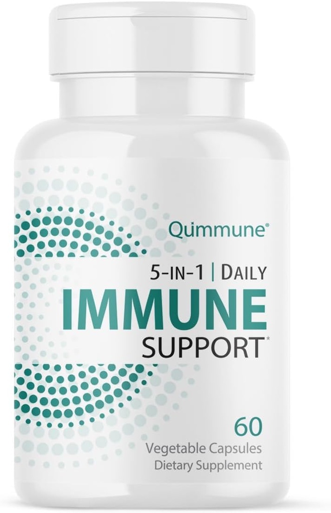 5-in- 1 Imune Advanced Support with Quercetin Phyto ome, Zinc, Vitamin C, D3, K2 - Imunity and Allergy Suplemen Aktifasi Quercetin - 60 Veg Caps