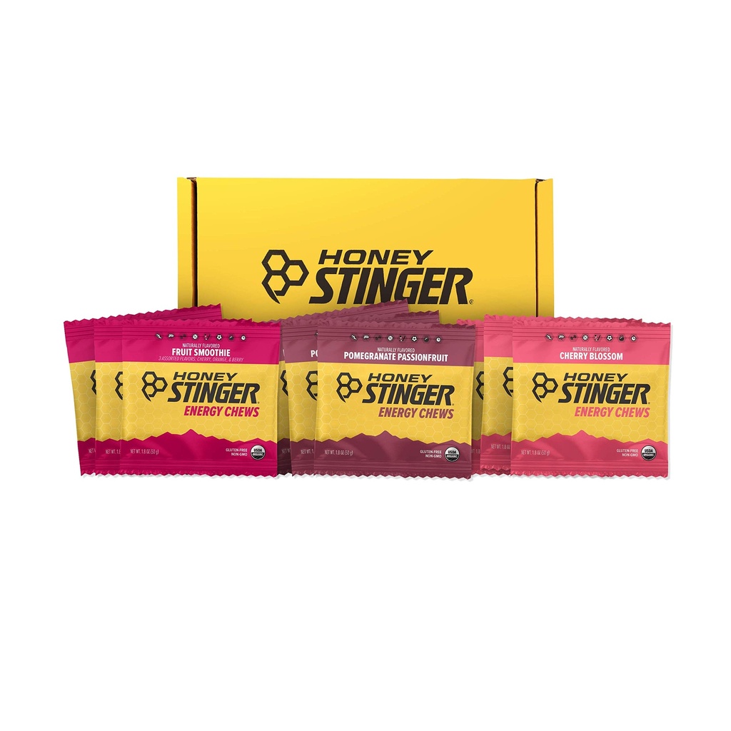 Honey Stinger Organic Energy Chew Variety Pack 124; 3 Pack Every of fruit Smoothie, Pometrate Passionfruit and Cherry Blossom 124; Gluten Free & Caffeine Free 124; Sports Nuttraction for All Exercisses