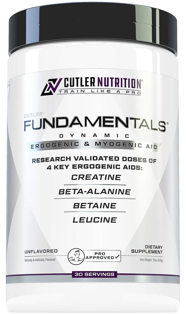 Fundamentals Intra atau Post Workout Recovery Drink: 4 Key Ergogenic Aids for Maximum Performance and Muscle Growth: Creatine, Beta- Alanine, Betaine, and Leucine, 30 Servings, Unflashing