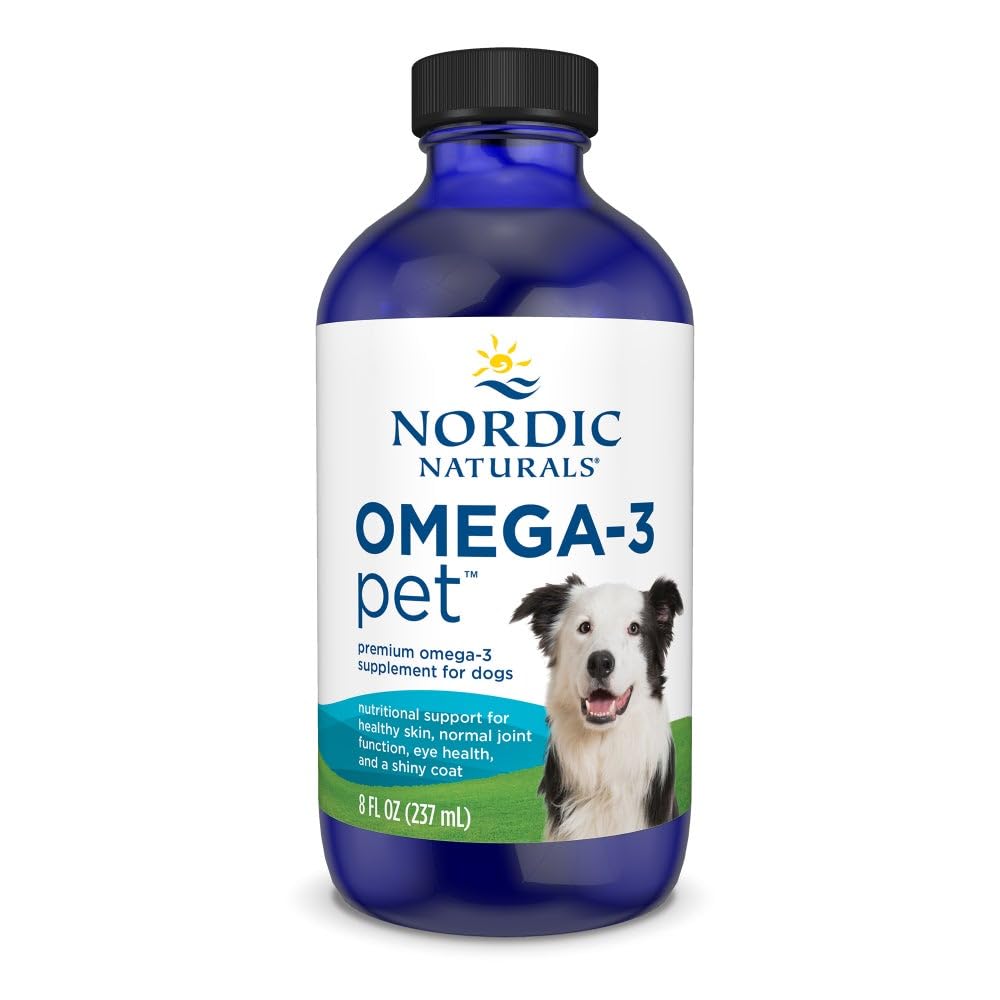 Nordic Nacials Omega-3 Pet, Unfeared - 8 oz - 1380 mg Omega-3 Per Teapoon - Fish Oil for Medium to Large Dog with EPA & DHA - Promotes Heart, Skin, Coat, & Imune Health