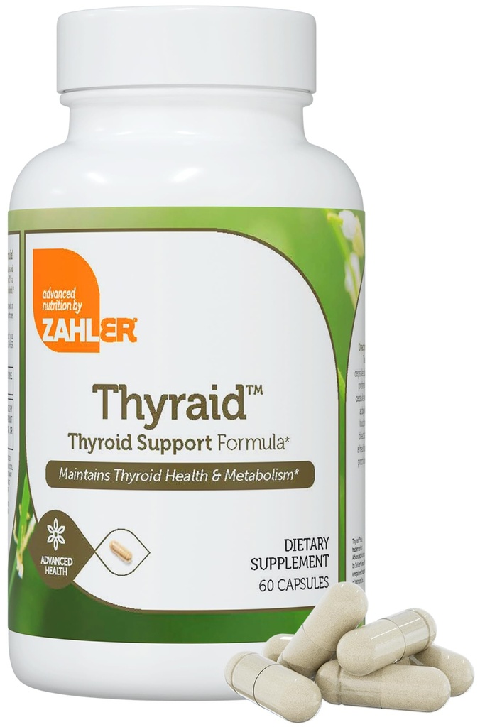 Zahler Thyraid - Thyroid Pure Dukungan untuk Perempuan dan Pria - Kosher Gluten Free None-Ghyroid Suplemen (60 Capsules)
