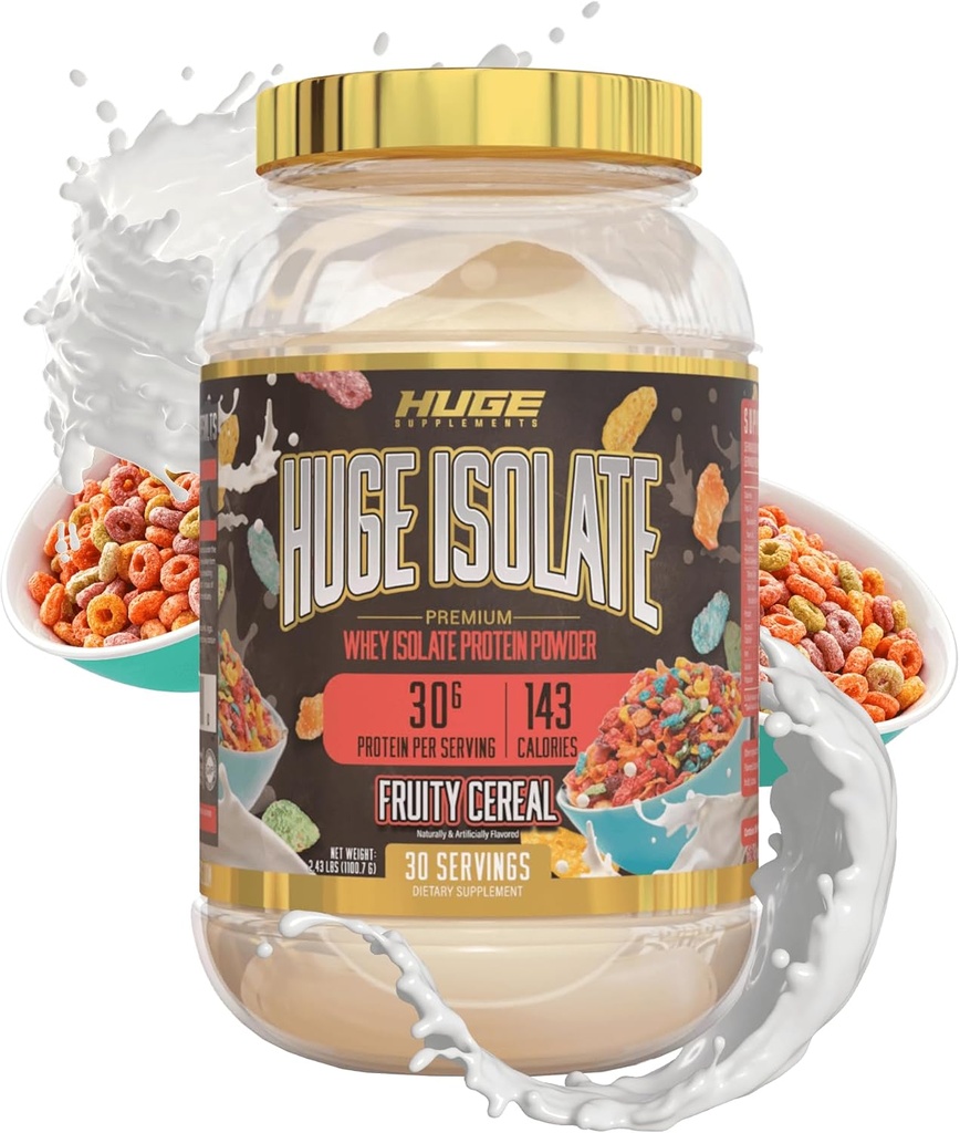 Suplemen Besar Isolasi Powder Protein - 30g Protein Per Serving, Fast Digesting, 14.5g Estical Amino Acids (30 Sereal Fruity)