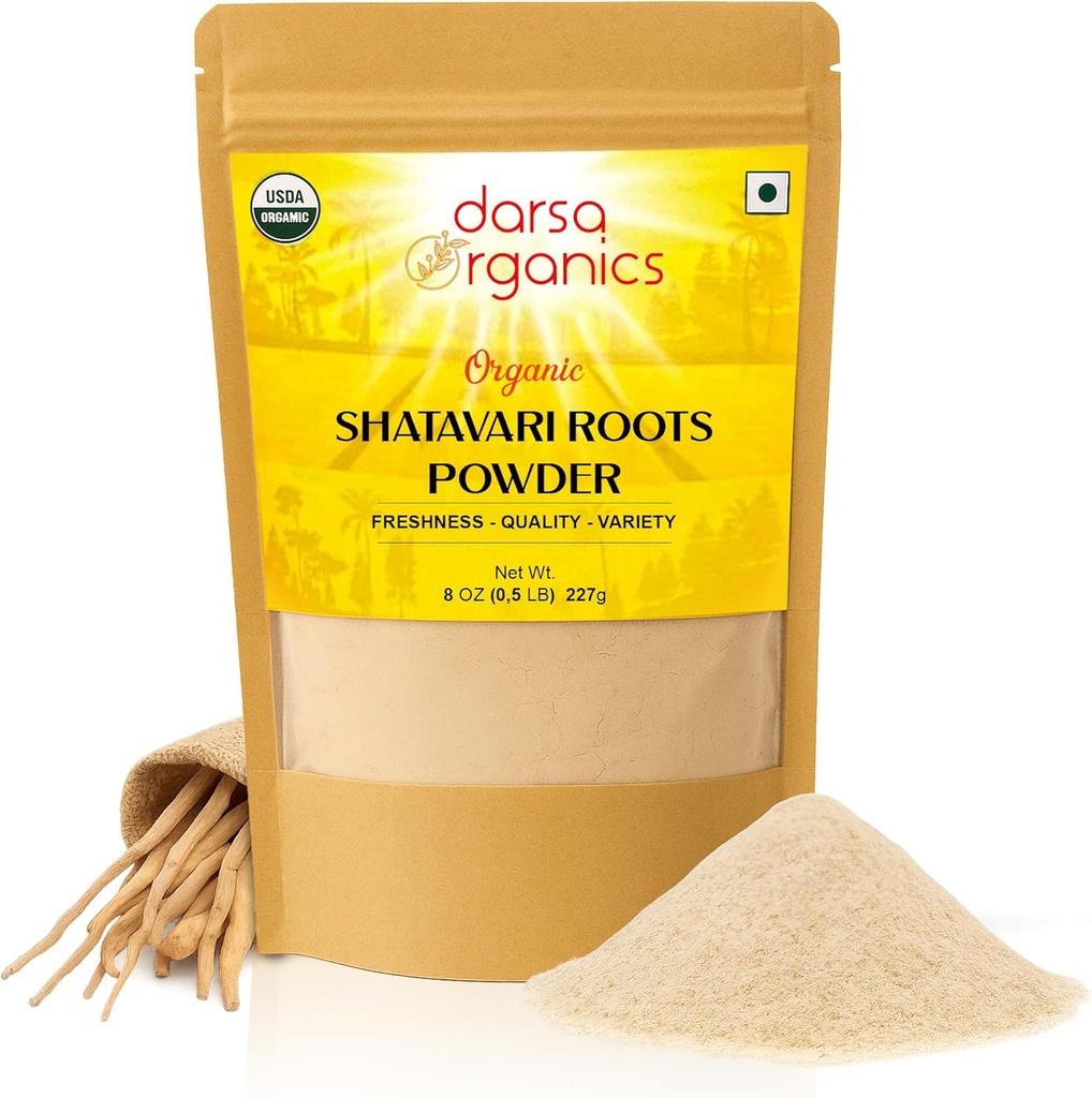 Shatavari Powder 8 oz, USDA Organik Sertifikasi Asparagus Racemous, Ayurvedic Herb for Women 's Health, Hormonal Saldo & Vitalitas, Bagus untuk Tea & Smoothies, Non-GMO, Vegan, Kosher