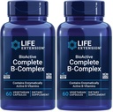 Ekstensi Hidup Bioaktif B-Complex Lengkap, Jantung, Otak dan Nerve Dukungan, Energi Sehat, Metabolisme, Kompleks B Lengkap, 60 Vegetarian Capsules (Paket 2)