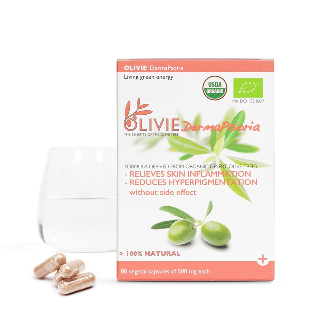 Tambahan Extraction Organic Olive Leaf untuk Perempuan dan Pria oleh OLIVIE 124; DermaPsoria Tambahan untuk Psoriasis, Eczema, Hiperpigmentation 124; Olive Oil Capsules 124; Antioxidant Polyphenols 124os, 80 Vegetal Capsules
