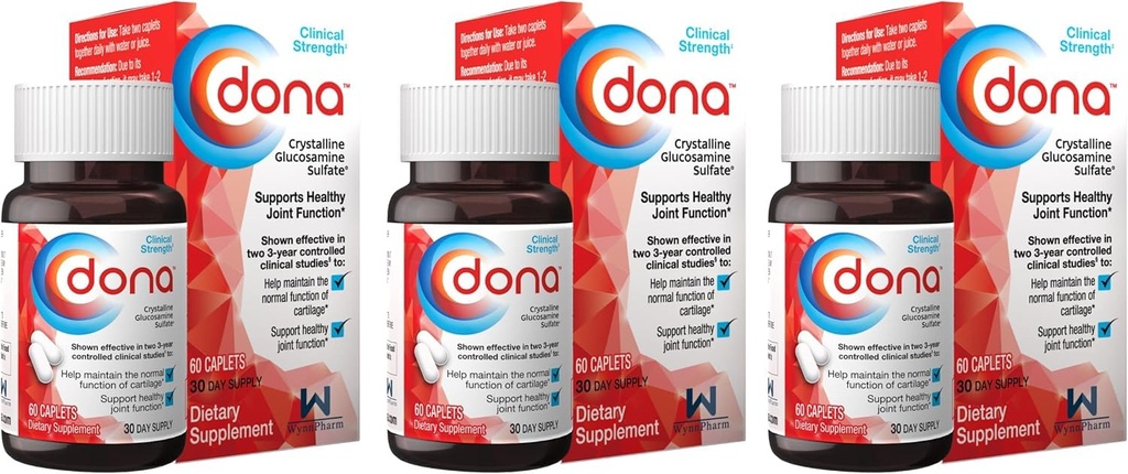 DONA Crystalline Glucosamine Sulfate 60 caplet (3 Pack) F