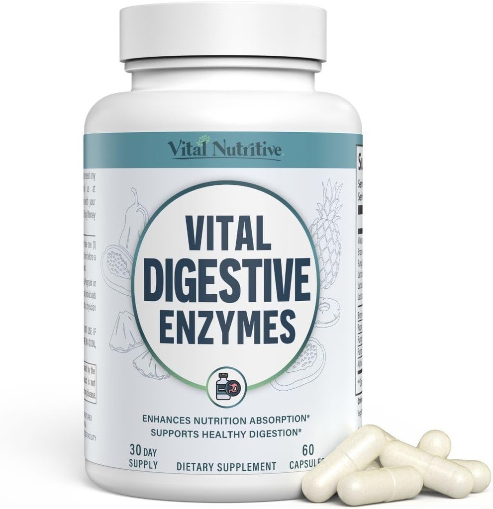 Vital Digetical Enzymes with Makzyme-Pro ™ - Advanced Probiotic Complex for Digetical Dut Health, NUtrient Absorpsi & Energy