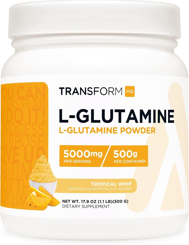TransformHQ L- Glutamine Powder 500g (Tropical Whip) - Gluten Free, Non- GMO