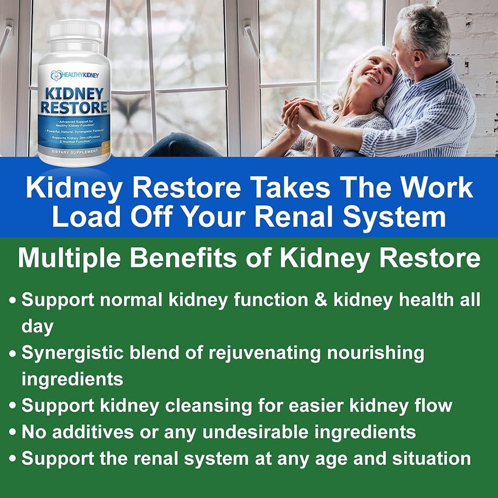 Kidney Cleanse Detox & Repair - Formulated by Ginney Health Expert Living w / Transports - US Made Ginneys Supplemen, Detox & Flush - Renal Vitamin 120 Capsules
