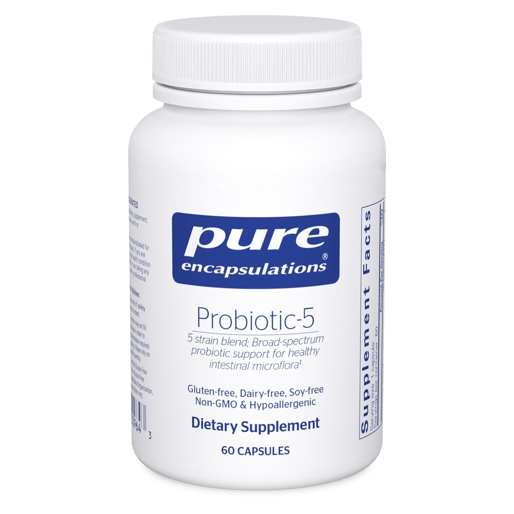 Encapsulasi Murni Probiotic-5; Dairy dan Soy Free Probiotic Blend untuk mendukung Kesehatan Ammune dan Gastrointestinal 124; 60 Kasules