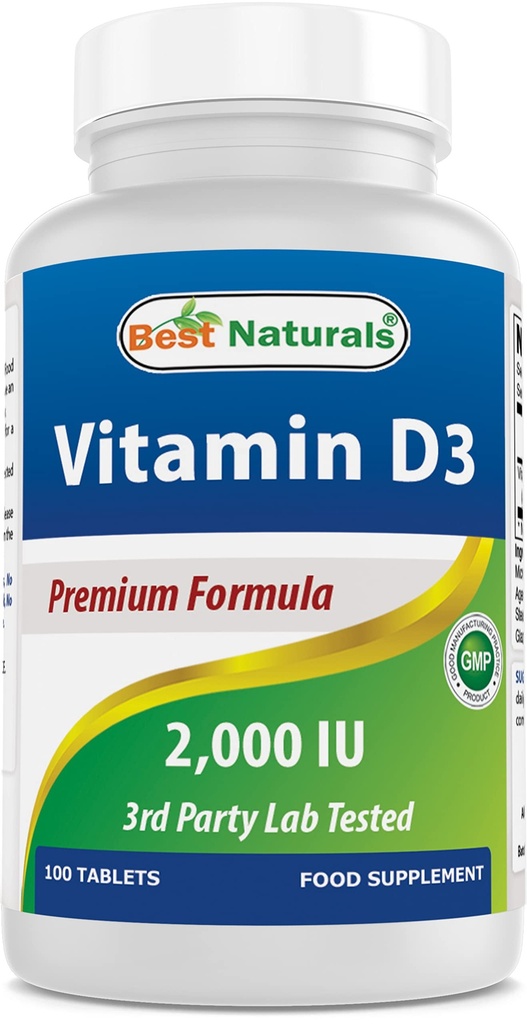 Terbaik Vitamin D3 2000 IU (50 mcg) - 100 Tablet - 100 Days Supply - Membantu Hammune Health, Strong Bones dan Teeth, & Muscle Fungsi (100 Cacah (Paket 1)))