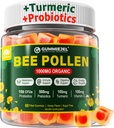 Kesehatan & Weight Bee Pollen Organik 1000mg, w / Progories, Pregren & Turmeric, Bee Pollen Gummies Rich di B- Vitamin, Antioksidants, Amino Acids, untuk Digetives, Berat & Energi