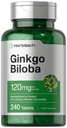 Horbäach Ginkgo Biloba Suplemen 124; 120mg 124; 240 Tablet 14; Standardied Herbal Extract 124; Flavone Glycosides 124; Vegetarian, Nun-GMO, dan Gluten Free