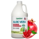 Land Art Aloe Vera Juice - Pomegranate Flavored - Cold- Processed - Inner Flets from Organic Fresh Leaves from Texas - 64 flf oz