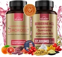 Semua di One Metabolisme Bundle - Morosil & Berberine Kompleks dengan Resveratrol Quercetin Alpha Lipoic Acid - Antioksidant, Vitalitas, Wellness Dukungan - Non-GMO, Gluten- Free, Vegan Suplemen