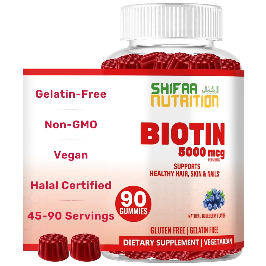 Guyonan ShiFAA Nutrititi Vegan Biotin Gummies for Adult & Kids 14; 90 Gummies 126 mcg 45 mcg