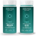 Iwi Life Brain & Eye Omega-3 Bundle, 30 hamba, Vegan Plant - berbasis Algae Omega 3 dengan EPA + DHA, Krill & Fish Oil Alternative, No Fishy Aftertaste