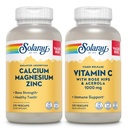 SOLARAY Calcium Magnesium Zinc dan Timed Rilis Vitamin C - Bone Health, Ammune Dukung Bundle, 100mg Calcium, 500mg Magnesium, 1000mg Vitamin C Suplemen, Vegan, 60-Day Jaminan, 275 VecCaps Masing-masing
