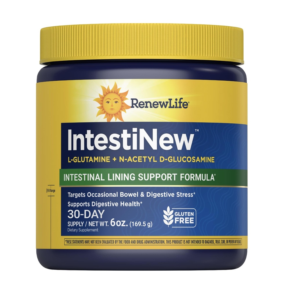 Renew Life Instinal New Instinal Lining Dukung Formula, Powder Suplemen Kesehatan Digetical, L- Glutamine, Dairy, Soy dan gluten- bebas, 5.7 oz.