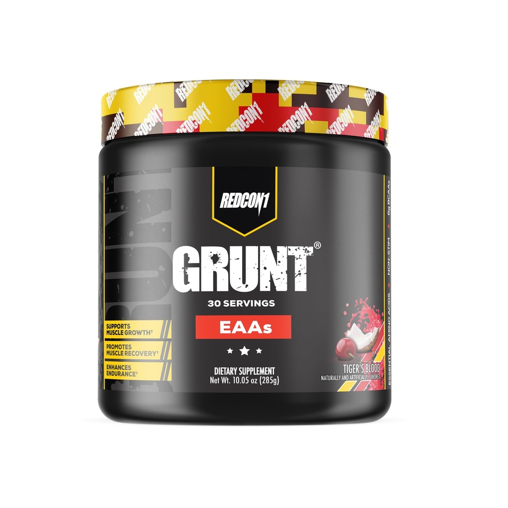 REDCON1 Grunt EAAS, Darah Harimau - Gula Bebas, Keto Friendly Emino Acids Powder - Post Workout Powder Berisi 9 Acids untuk membantu Train, Recover, Ulangi (30 Pelayan)
