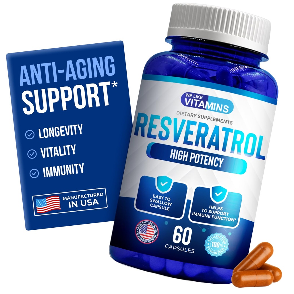 Kami suka Vitamin Resveratrol 1000mg per Serving - 60 Easy to Swallow Veggie Capsules - Natural Resveratrol Supplemen 1000mg - Antioksidant Tambahan Membantu Mendukung Sistem Imune
