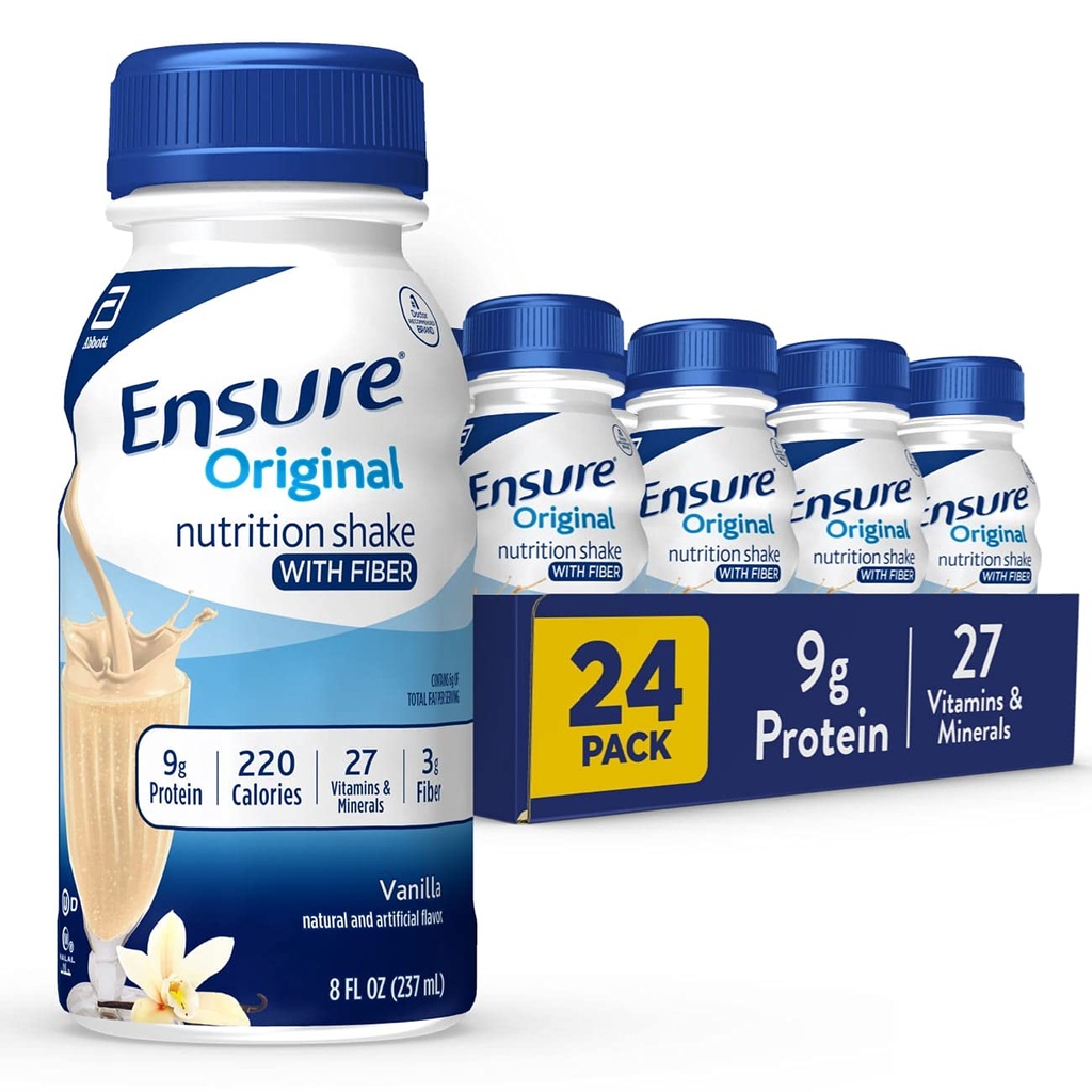 Yakinkan Shake Nancilla Nutrition dengan Fiber 124; Penggantian Meal Kecil Shake 124; Siap untuk Minum 124; 9g Protein, 27 Vitamin dan Mineral 124; 8 fl oz - 24 Pack