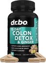 Colon Cleanser Detox untuk Wheight Flush - 15 Day Colon Cleanse Pills with Ginger - Fast Natural Laxative, Constipation Relief, Bowel Movement Suppplies for Instinal Stomach Bloating Gut Loss Support