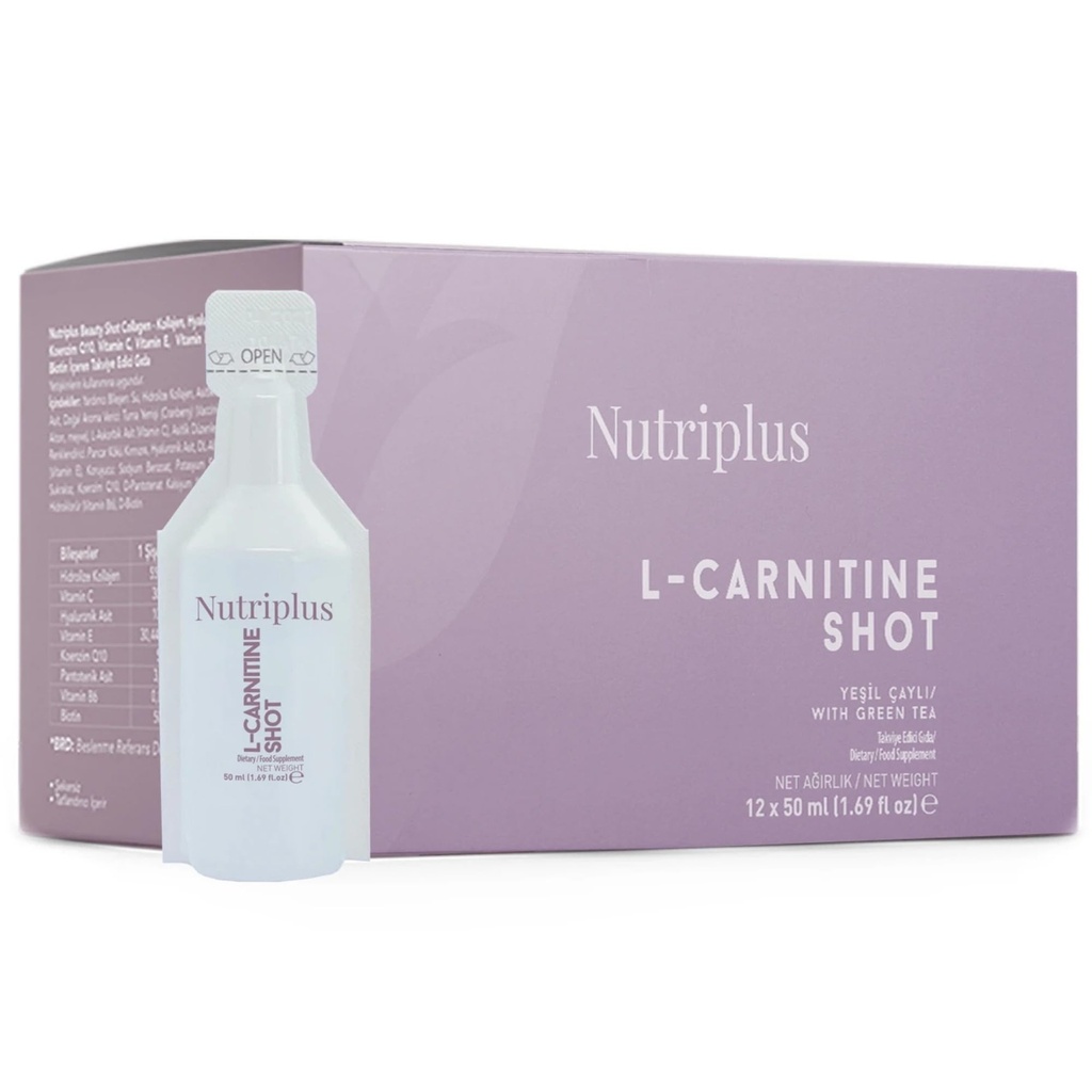 FARMASI Nutriplus Portion Drink - L-Carnitine, 50ml (12 pcs) - Dukungan Energi, Metabolisme Boost, Enhances Endurance, Daily Drink, Suplemen