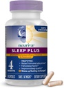 NEURIVA Sleep Plus dengan 4 in-1 Benefits - Clinically Teruji Ashwagandha, L- Theanine & Melonasin - Mengurangi Stress, Fall Asleep Lebih Cepat, Improve Sleep Quality, Wake Up Refreshed *, 58ct Capsules