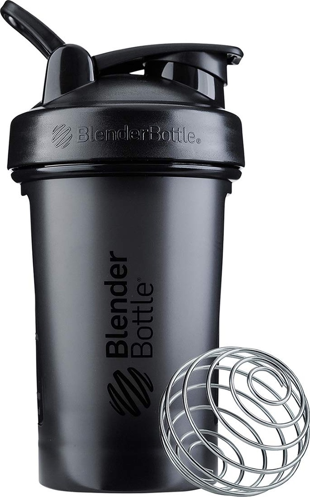 BlenderBottle Classic V2 Shaker Bottle Perfect for Protein Shakes and Pre Workout, 20- Ounce, Black