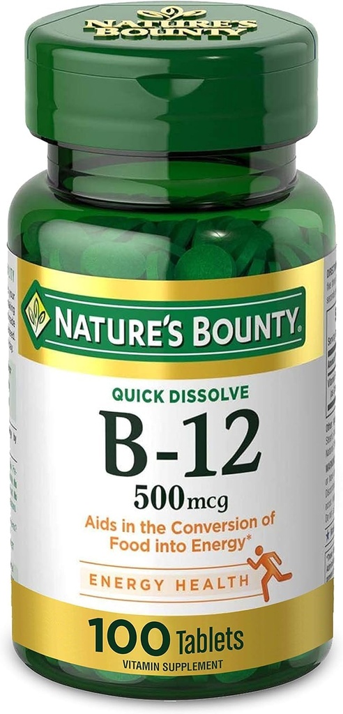 Nature 's Bounty Vitamin B-12 500 mcg, 100 Cacah (Paket 2)