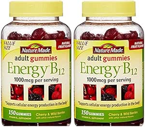 Nature Made Energy B12 Adult Gummies 1000 mcg per Serving 150 Ct (Paket 2)