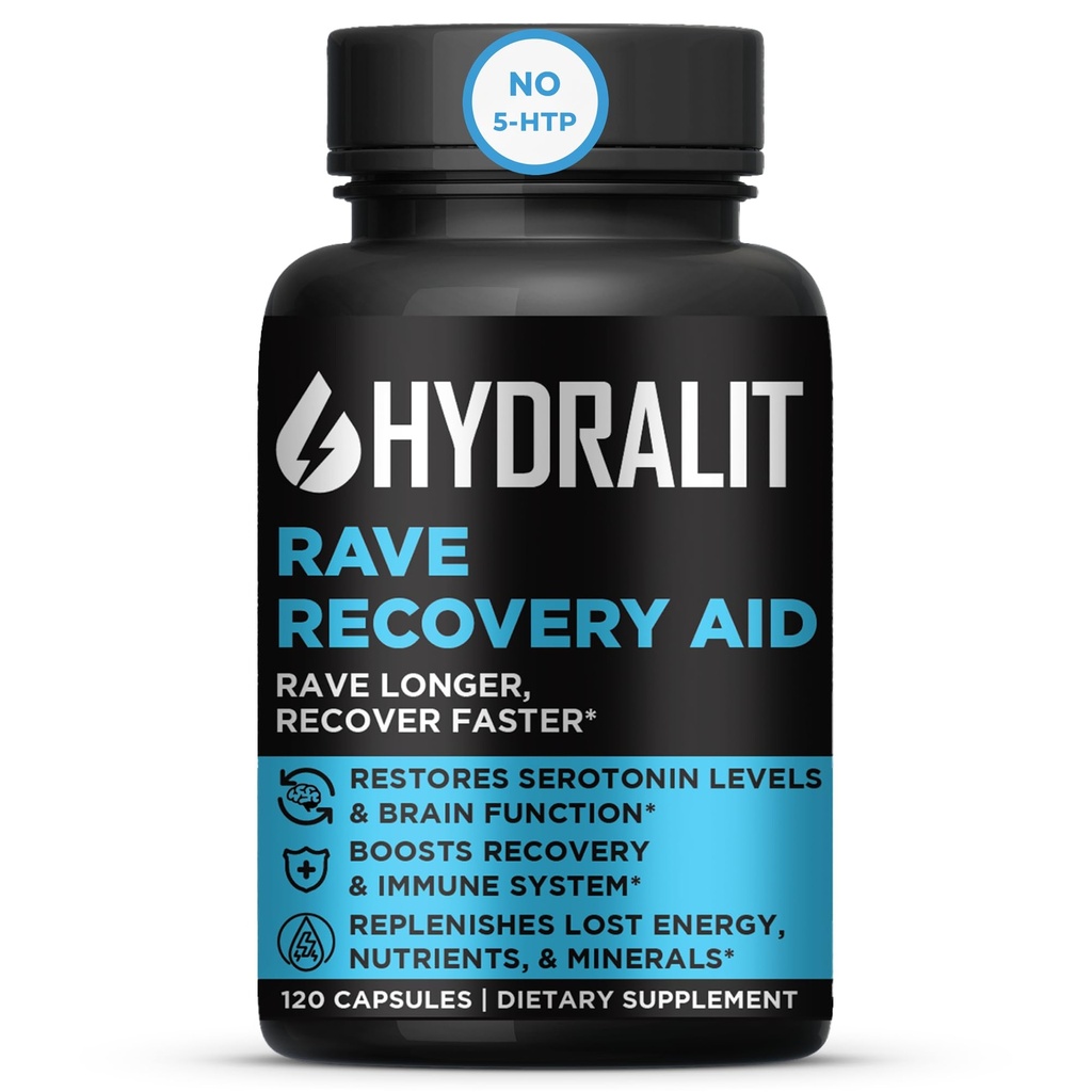 Rave Recovery Aid Vitamin After Party Relief Pills Music Festival Accesories Rave Esensial 5- HTP Suplemen Electroltes Hydration Lebih baik Mornings Serotonin Energy Hansules