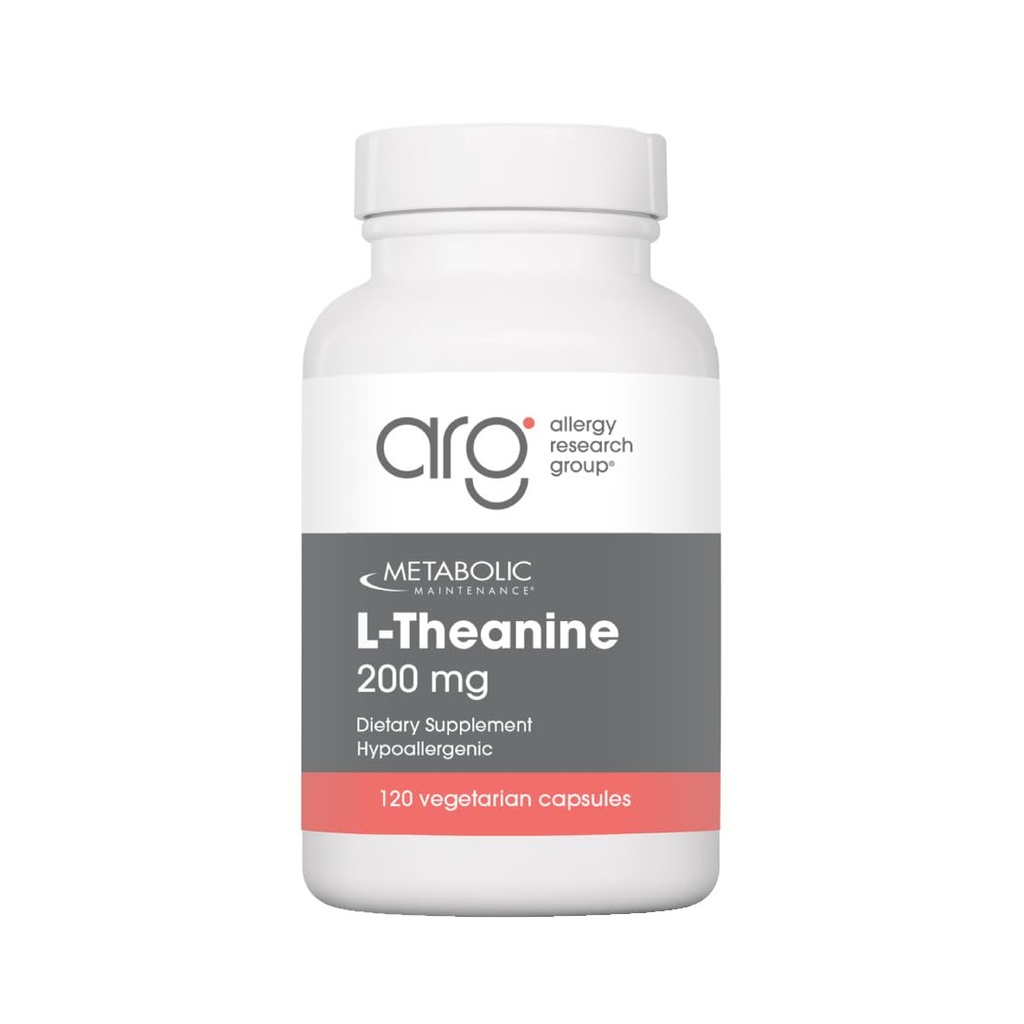 Pemeliharaan Metabolik L- Theanine - 200mg Suntheanine Vegan Amino Tambahan - Dukung Mood, Fokus + Reduced Stress Response (120 Capsules)