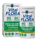 Planet Vital - Vital Flora Dewasa Lebih dari 55 Daily Probiotic 60 Milyar CFU, Strains Diverse, Prekariic Organik, Ammune dan Digetical Health Shelf Stable Progetic for Women and Men, 30 Kapsul
