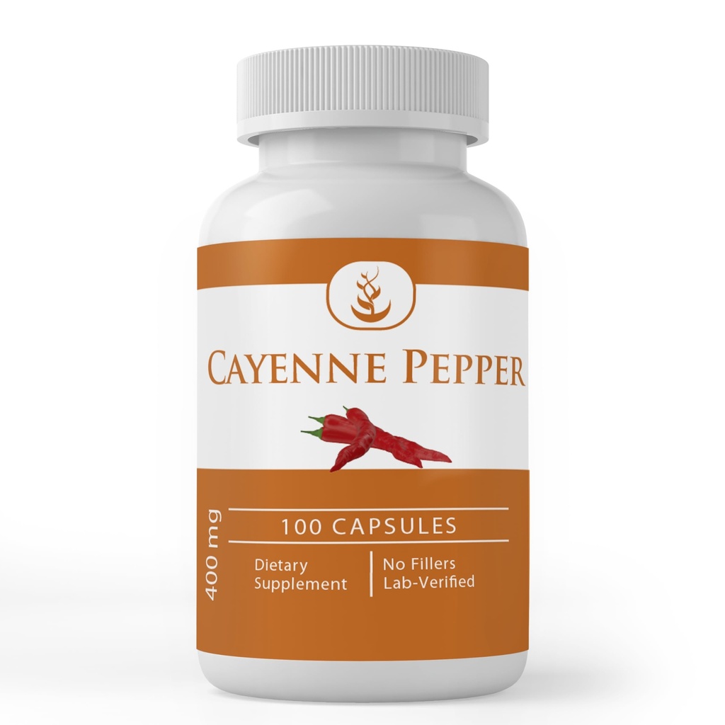 Murni Asli Ingrediens Cayenne Pepper, (100 Kapsul) Selalu Murni, Tidak Ada Advanity Atau Pengisi, Lab Verifikasi