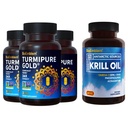 BioEmblem Antarktic Krill Oil Suplemen Turmeric Curcumin dengan Clinically Studied TurmiPure - Dukungan Bersama, Inflammation Turmeric Suplemen