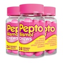 Pepto Bismol Chews, Fast and Effective Digetical Relief from Nausea, Heartburn, Indibubles, Upset Stomach, Diare, 72 Total (3 Packs 24)