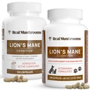Jamur asli Lions Mane for Mane (120ct) dan Pets (120ct) - Bundle for Cognition & Imunity - Vegan, Non-GMO, Gluten- Free, Grain- Free Mushroom Extract Suplemen