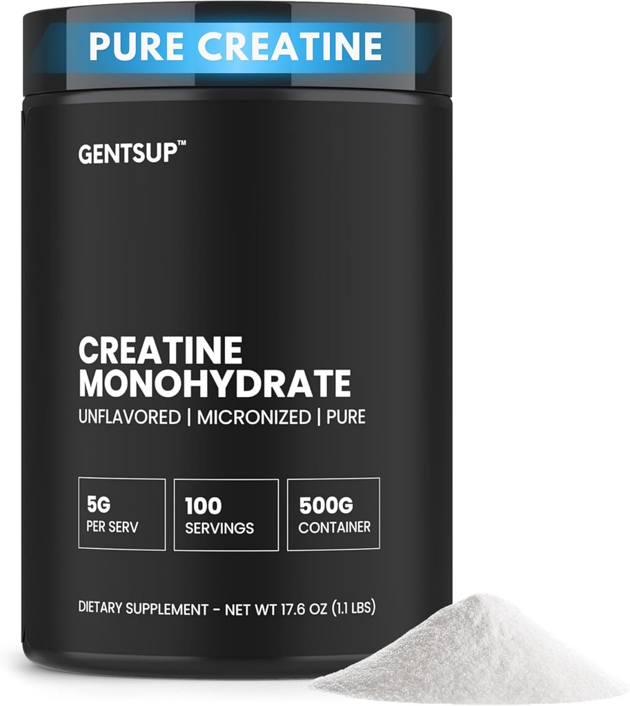 Creapure Creatine Monohydrate Powder - Unfeatored, 5000mg, 100 Servings - Boost Muscle Growth, Power, Performance & Brain Health - Non-GMO, Gluten- Free, HPLC Teruji, NSF Sertifikasi