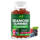 Sea Moss 3000mg gummies with Bladderwrack and Burdock Root - Natural Irish Sea Moss for Imune, Thyroid and Detox Dukung - Extra-Tasting - Bebas, Vegan - 60 Gummi