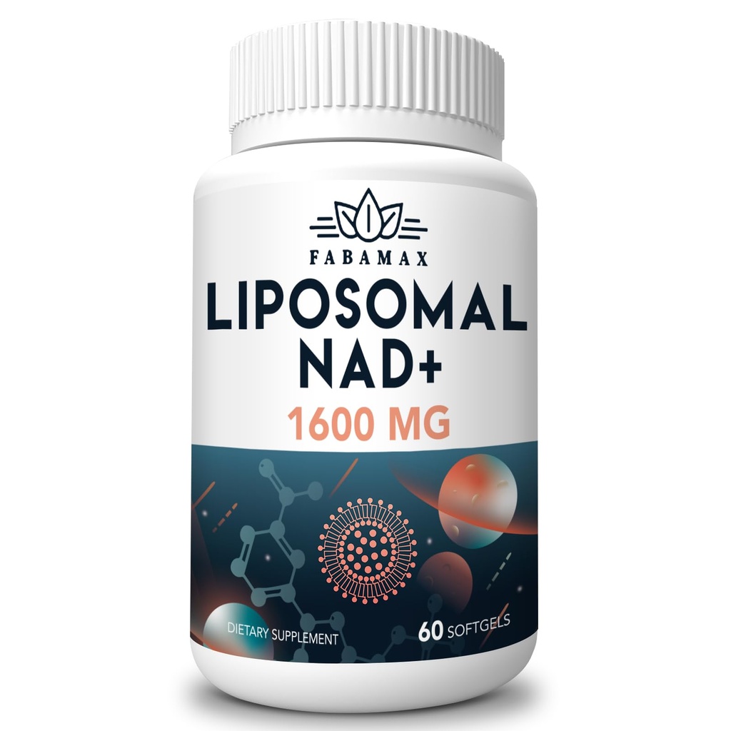 1600 mg Lipomal NAD Support, 98% Pure NAD + Superior Absorpsi, Alternatif untuk Nicotinamide Ribside atau NADH ke Boost NAD + untuk Aging Pertahanan, Energi, Umur Panjang, 60 Softgeels