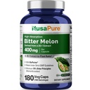 NusaPure Bitter Melon Extract 10.000 mg 180 Vegan Caps (100% Vegetarian, Non-GMO, Gluten- Free, 10% Bitter Prinsip) Bioperin