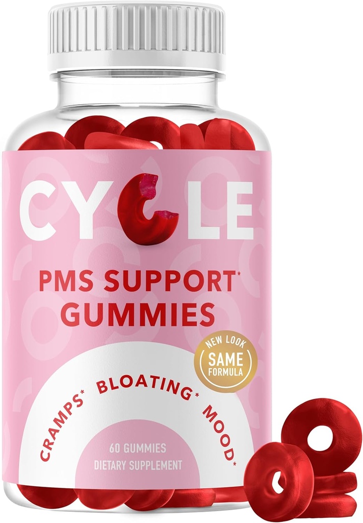 PMS Relief Gummies 124; Hormone Keseimbangan, Bloating, Hormonal Acne Swing £124; Periode Dukungan Vitamin untuk Perempuan 124; Vegan Gummy Suplemen dengan Chasteberry 124; Dong Quai, Cranberry, & Vitamin B6