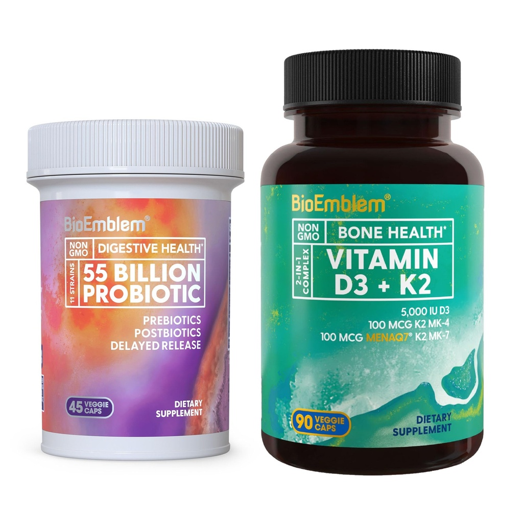 BioEmblem Vitamin D3 K2 (5000IU dan 200mcg) & Propoles for Women & Men