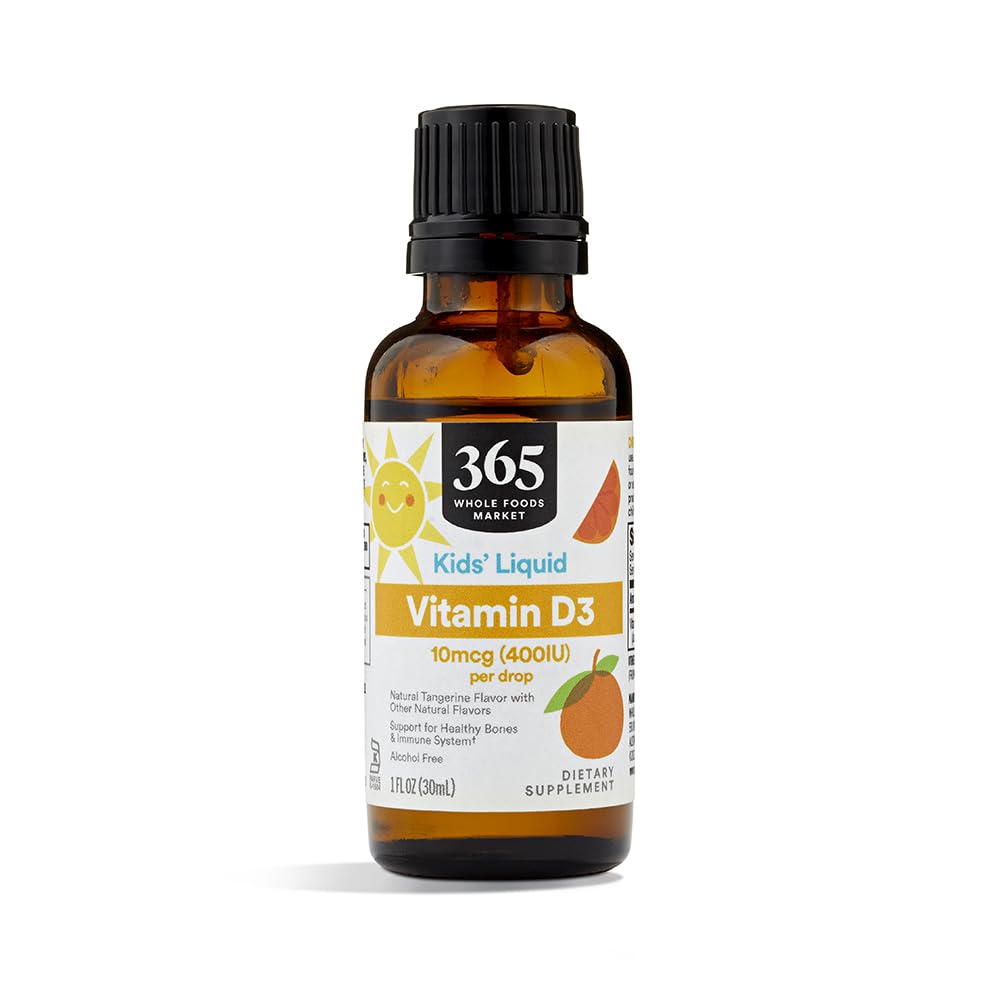 365 oleh Whole Foods Market, Vitamin D- 3 Liquid 400lu Tangerine Flavor, 1 Ounce